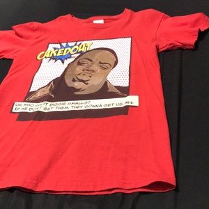 Red caked out vintage shirt